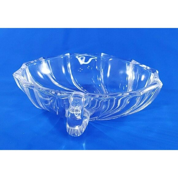 Val St Lambert Royal Swirl Nappy Candy Dish Bowl Belgium Signed - Picture 5 of 7